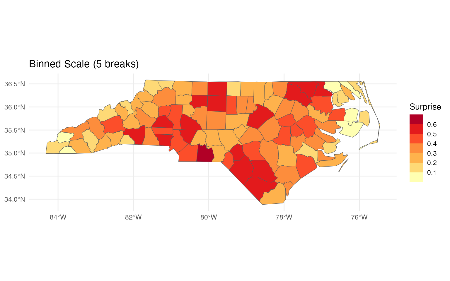 Example visualization produced by a bayesiansurpriser function.