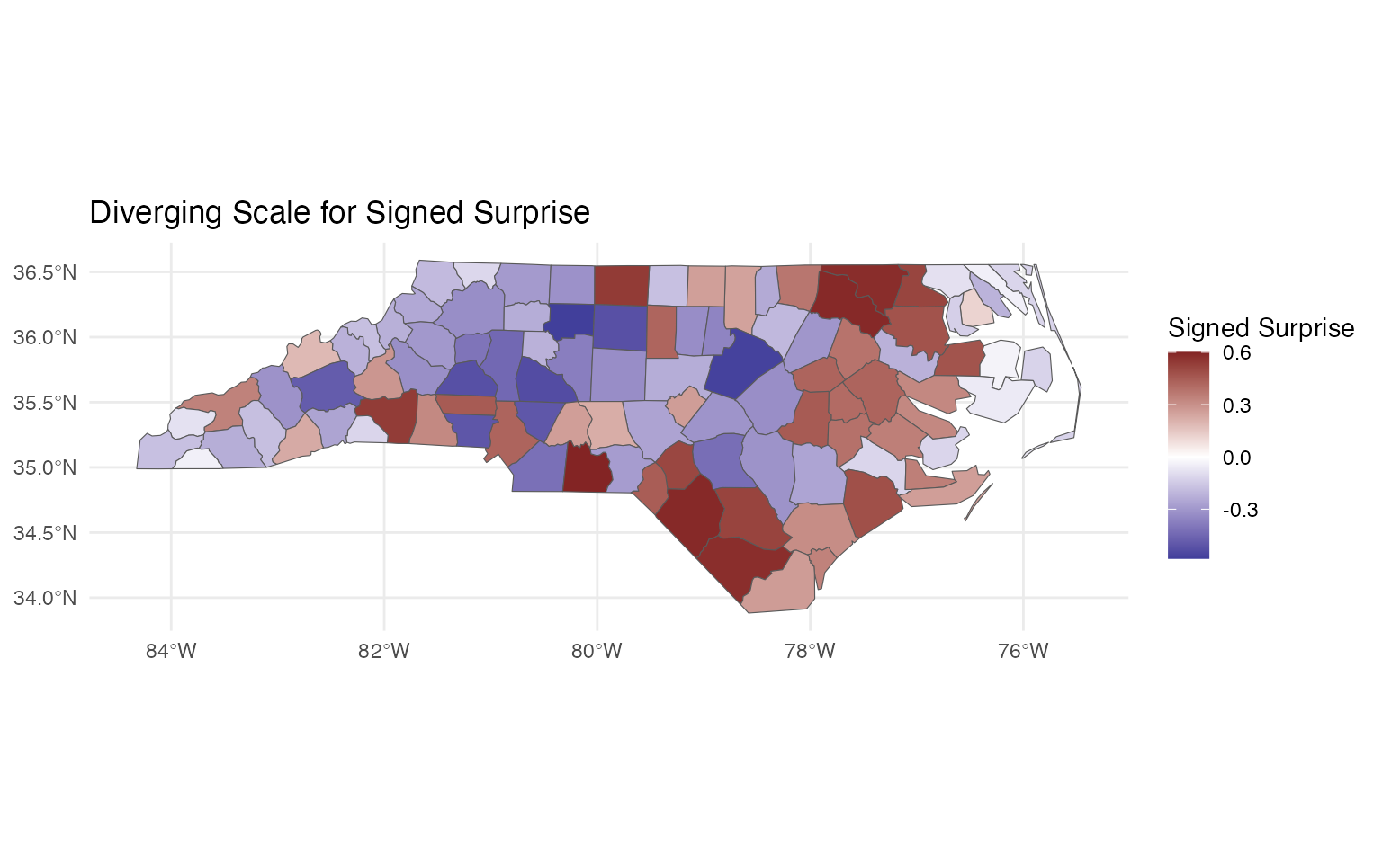 Example visualization produced by a bayesiansurpriser function.